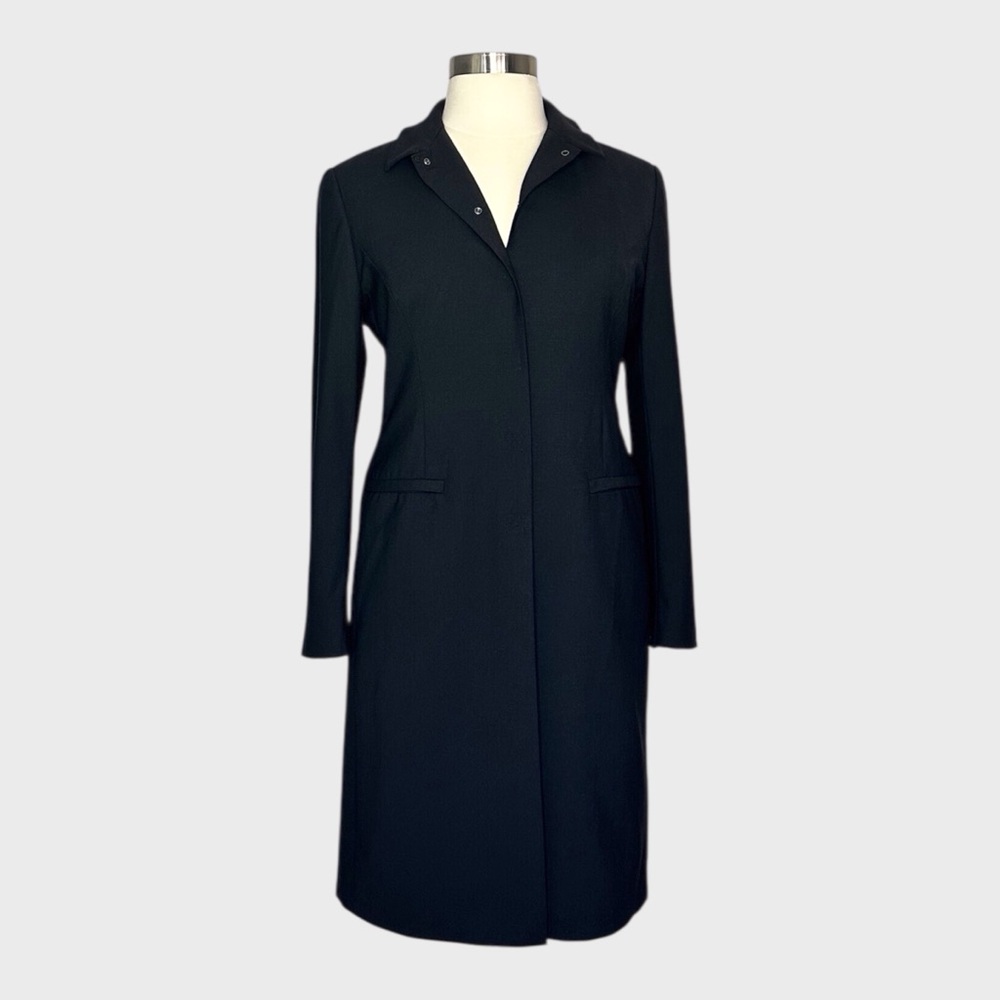 Giorgio Armani Le Collezioni Black Longline Wool Coat